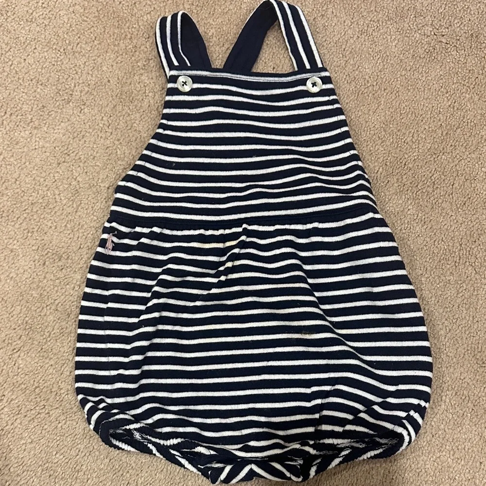 Ralph Lauren Navy and White Striped Overalls